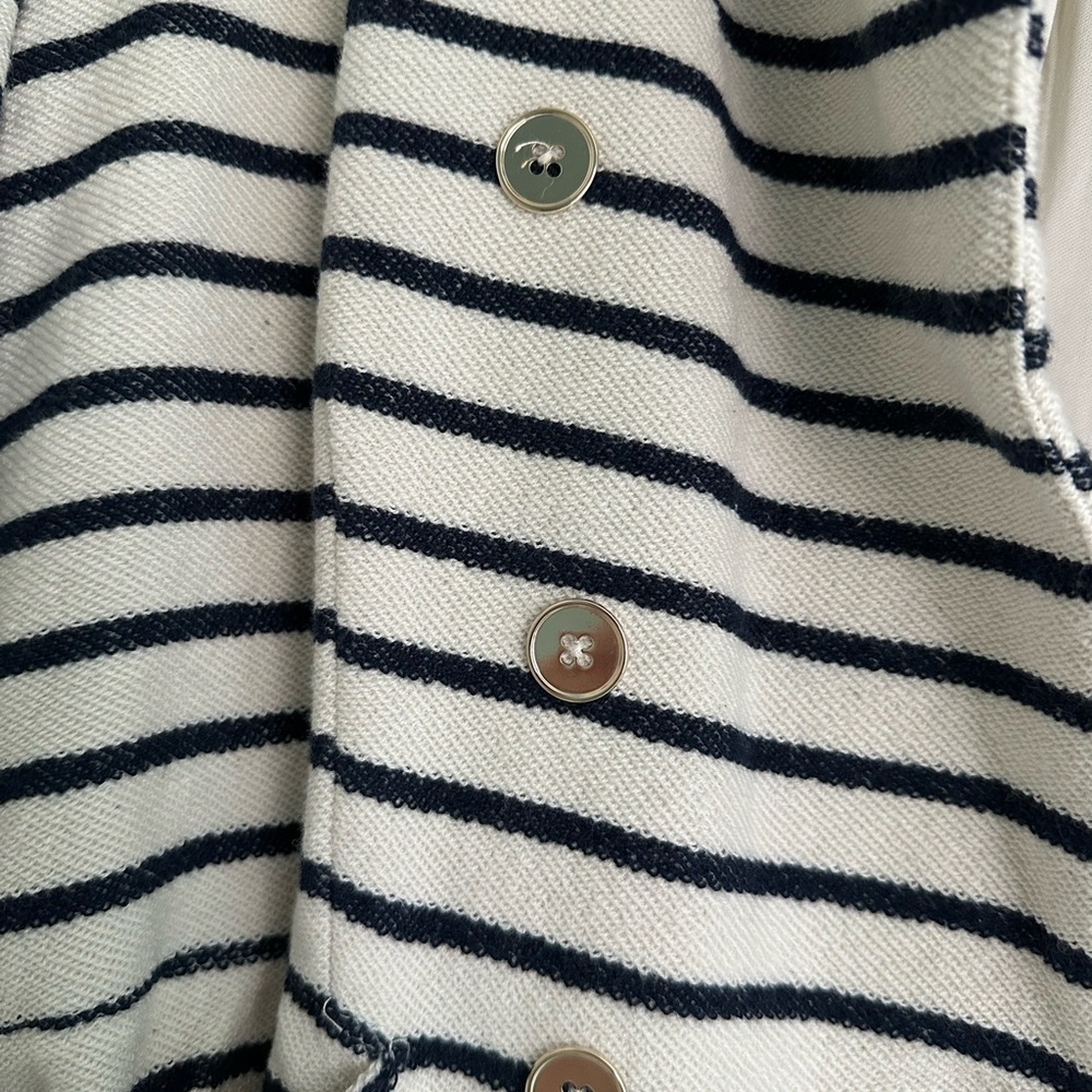Joie Nautical Blue White Stripped Blazer Jacket size Large - Picture 3 of 7